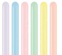 Modeliavimo balionai, spalvoti pasteliniai (100 vnt./260M/Kalisan)