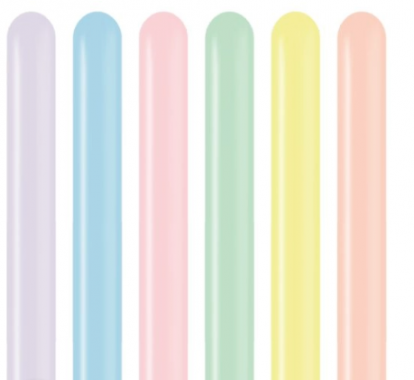 Modeliavimo balionai, spalvoti pasteliniai (100 vnt./260M/Kalisan)
