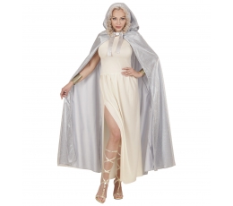 Apsiaustas su gobtuvu, sidabrinis (140 cm)