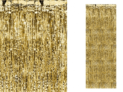 Aukso folijos užuolaida-lietutis (90x250 cm)
