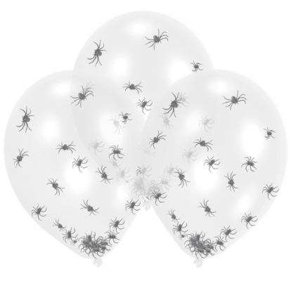 Balionai, skaidrūs su voriukų konfeti (6 vnt./28 cm)
