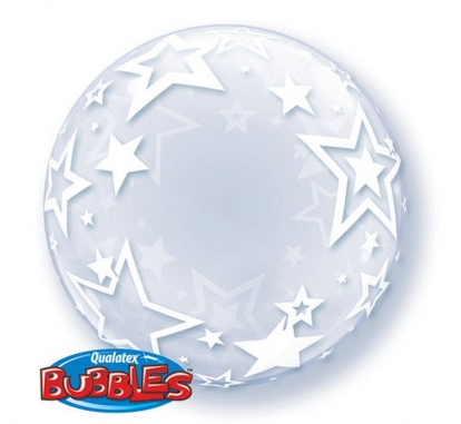 Balionas-bubble "Žvaigždės", skaidrus (60 cm)