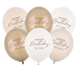 Balionas "Happy Birthday", rusvas (30 cm)
