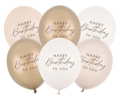 Balionas "Happy Birthday", rusvas (30 cm)