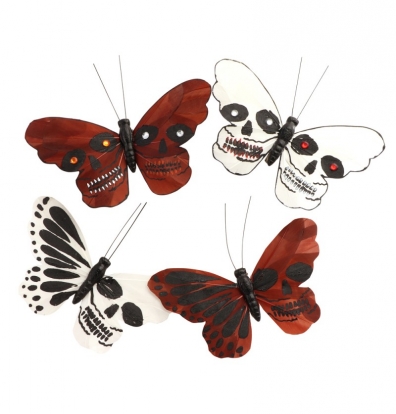 Dekoracijos segtukai "Kaukoliniai drugeliai" 