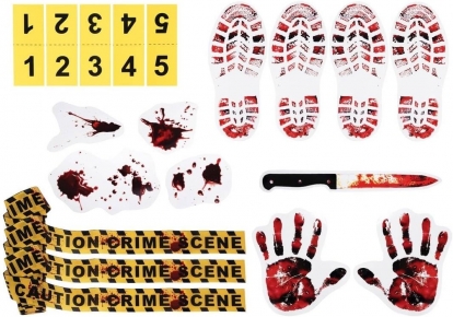 Dekoracijų rinkinys "Nusikaltimo vieta" (19 vnt.)