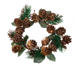 Dekoratyvinis vainikėlis "Kankorėžiai" (16 cm)