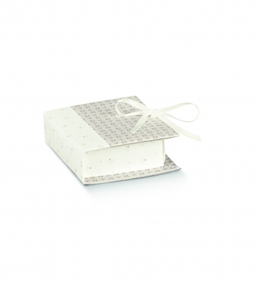Dėžutė-knygelė, pilkai balta (7x6x2,5cm)
