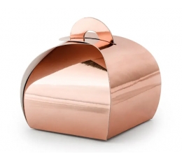 Dėžutės, rožinio aukso spalvos (10 vnt./6x6x5,5 cm)