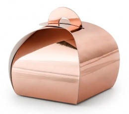 Dėžutės, rožinio aukso spalvos (10 vnt./6x6x5,5 cm)