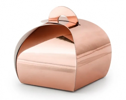 Dėžutės, rožinio aukso spalvos (10 vnt./6x6x5,5 cm)