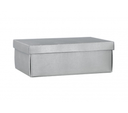 Dovanų dėžutė, sidabrinė odos imitacijos (455x320x150 mm)