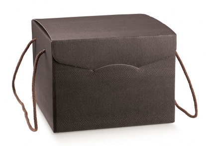 Dovanų dėžutė su virvutėmis, ruda (24X24X18 cm)