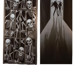 Durų dekoracija-plakatas "Skeletai" (152 x 72 cm)