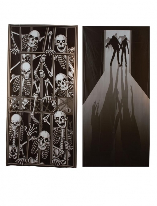 Durų dekoracija-plakatas "Skeletai" (152 x 72 cm)