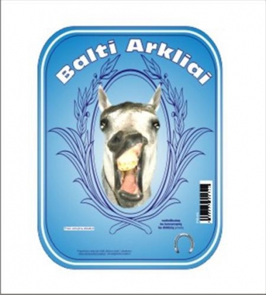 Etiketė buteliui "Balti arkliai" 