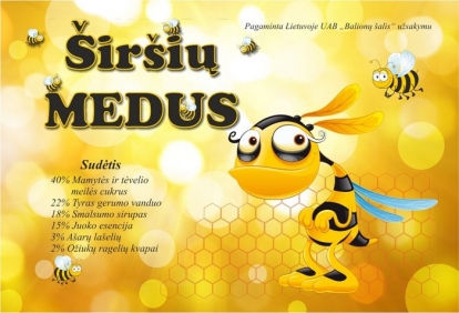 Etiketė "Širšių Medus" su bitėmis (5 vnt.)
