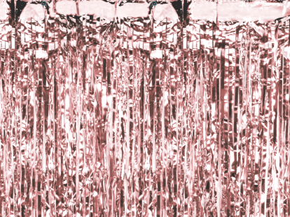 Folinė užuolaida-lietutis, rožinio aukso spalvos (90x250 cm)