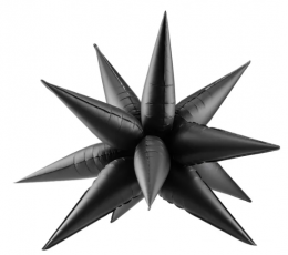 Folinis 3D balionas "Juoda žvaigždė" (95 cm)