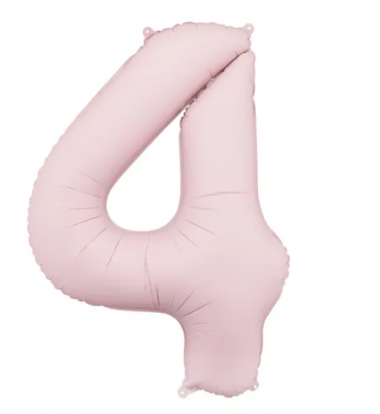 Folinis balionas "4", pastelinis rausvas (85 cm)