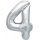 Folinis balionas "4", sidabrinis (85 cm)