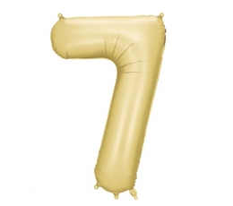 Folinis balionas "7", auksinis (86 cm), auksinis matinis