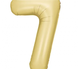 Folinis balionas "7", auksinis (86 cm), auksinis matinis