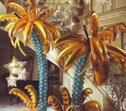 Folinis balionas "Auksinis palmės lapas" (91 cm) 0