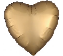 Folinis balionas "Aukso širdis", matinis (43 cm)
