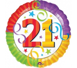 Folinis balionas "B-DAY PEREECT'N21" (18" 45 cm.)