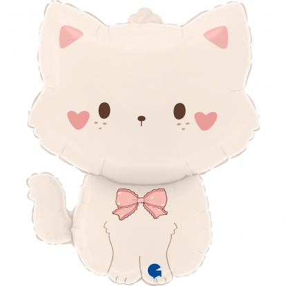 Folinis balionas "Balta katytė" (56 cm)