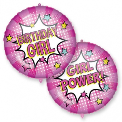 Folinis balionas "Girl Power" su svareliu (46 cm)