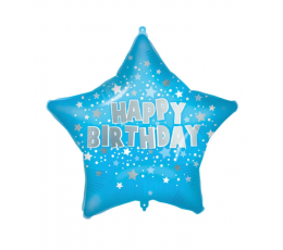 Folinis balionas "Happy Birthday Blue" (46 cm)