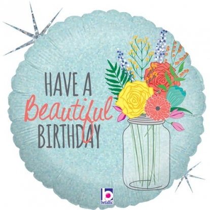 Folinis balionas "Have a Beautiful Birthday" (46 cm)