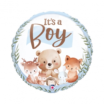 Folinis balionas "It's a boy-Miško žvėreliai" (46 cm)