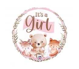 Folinis balionas "It's a girl-Miško žvėreliai" (46 cm)