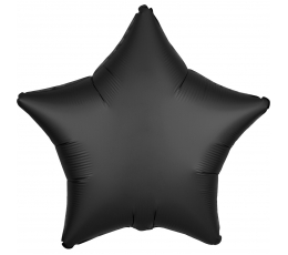 Folinis balionas "Juoda žvaigždė", matinis (48 cm) 