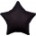 Folinis balionas "Juoda žvaigždė", matinis (48 cm)