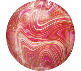 Folinis balionas-marblez, raudonas-rožinis (38 cm)