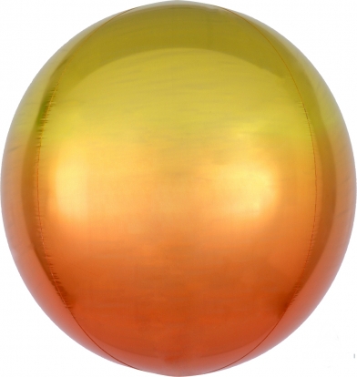 Folinis balionas-orbz, geltonas-oranžinis ombre (38 cm)	