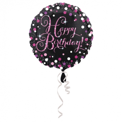 Folinis balionas "Pink Celebration Happy Birthday“ 