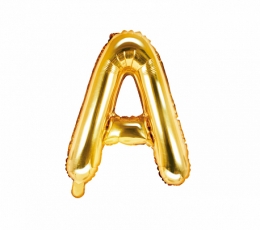 Folinis balionas-raidė "A", auksinis (35 cm)