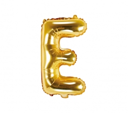 Folinis balionas-raidė "E", auksinis (35 cm)