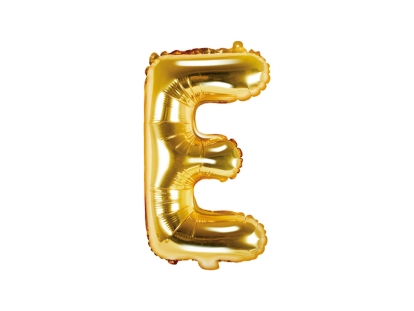 Folinis balionas-raidė "E", auksinis (35 cm)