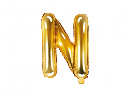 Folinis balionas-raidė "N", auksinis (35 cm)