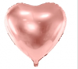 Folinis balionas "Rožinio aukso širdis" (45 cm)