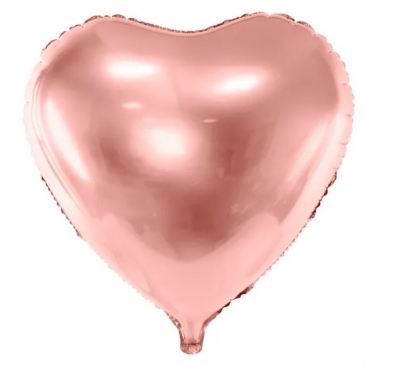 Folinis balionas "Rožinio aukso širdis" (45 cm)