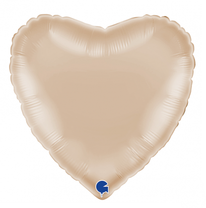 Folinis balionas "Rusva širdis", matinis (43 cm)