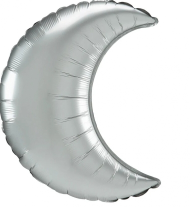 Folinis balionas "Sidabrinis mėnulis", matinis (43 cm)