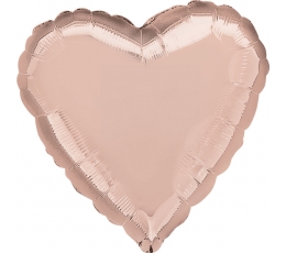 Folinis balionas-širdelė, rožinis auksas (43 cm)